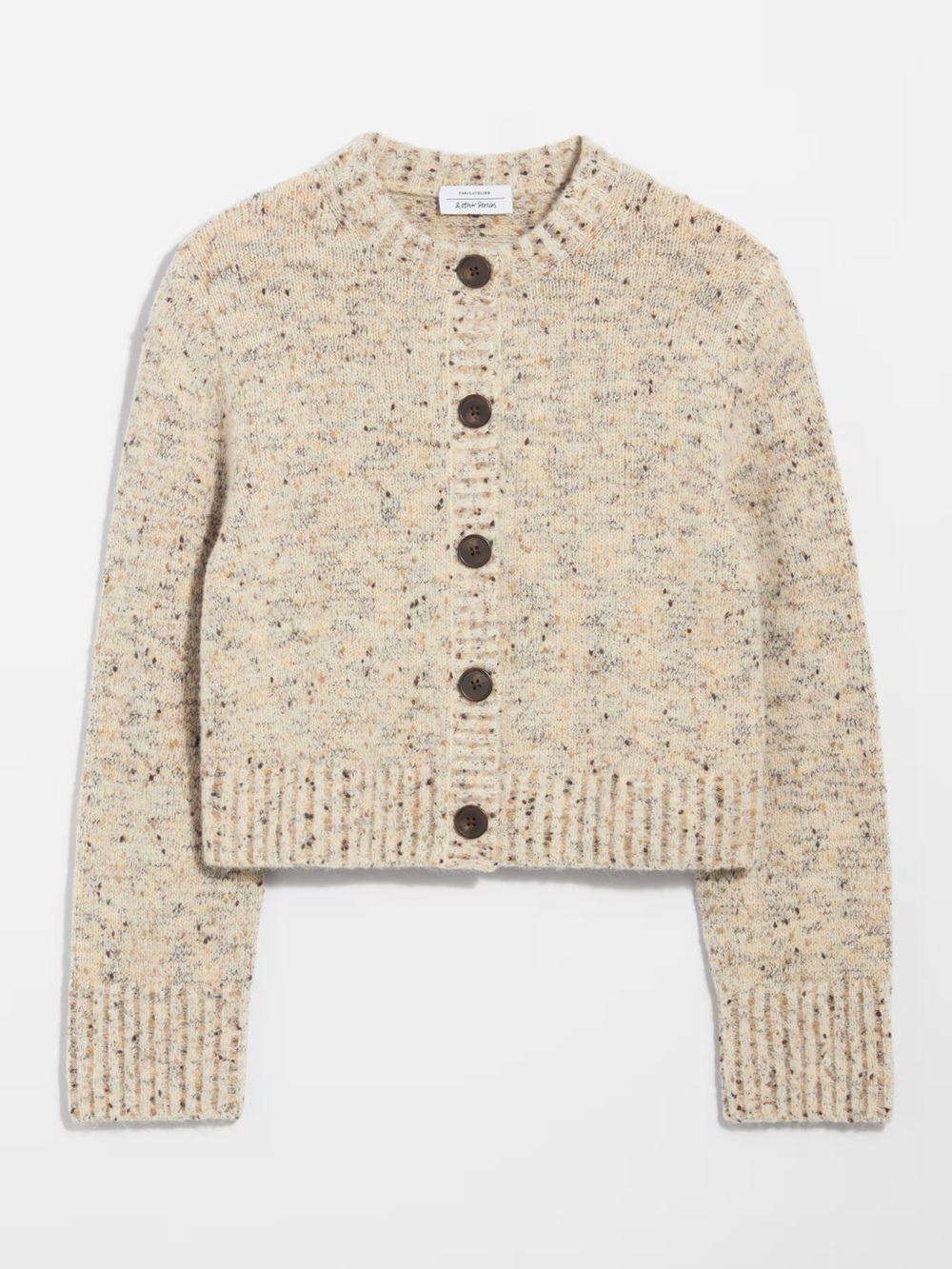 & Other Stories Buttoned Knit Cardigan in Mole, Small - Picture 3 of 7
